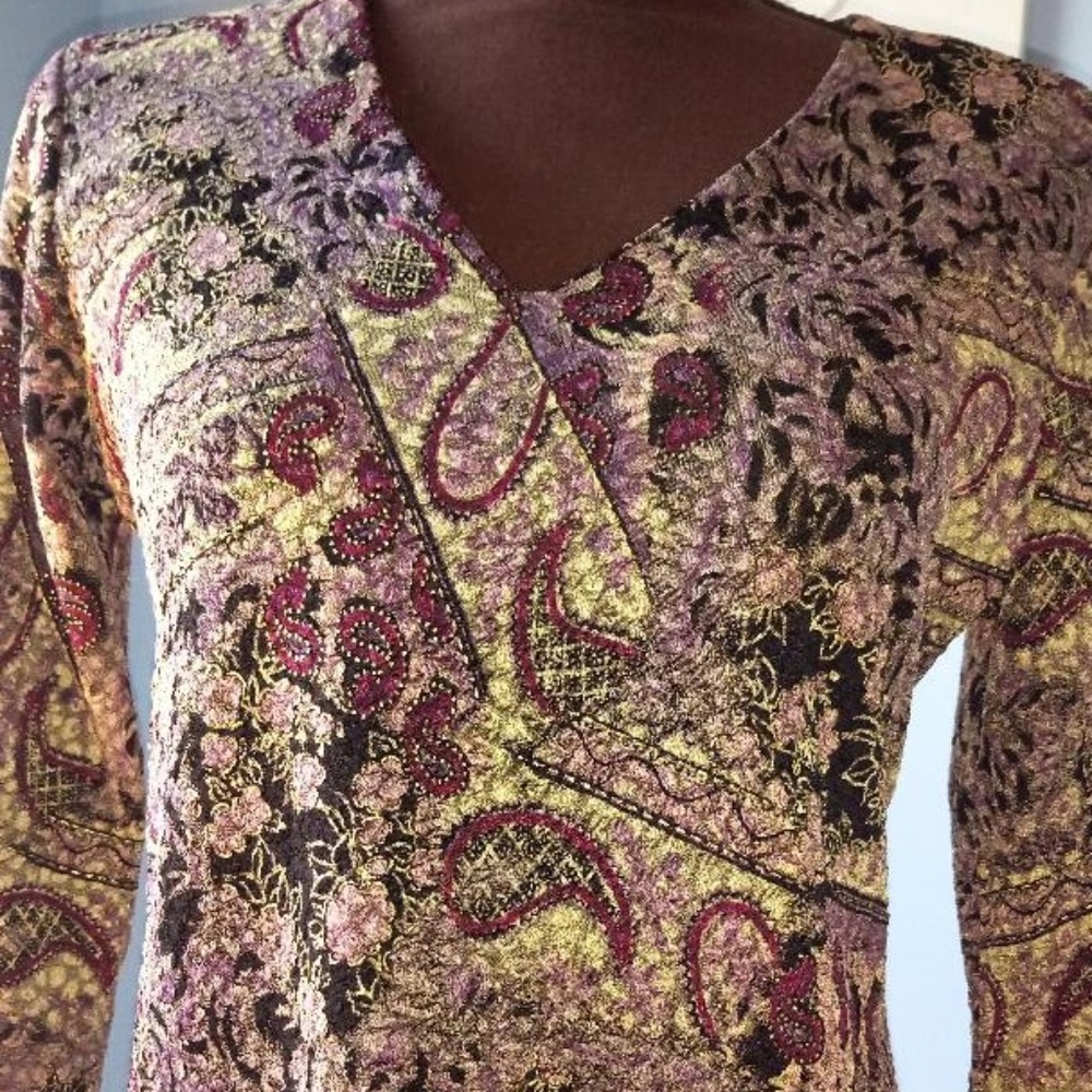 Notations Petite Med Stretch 3/4 Long Sleeve Top